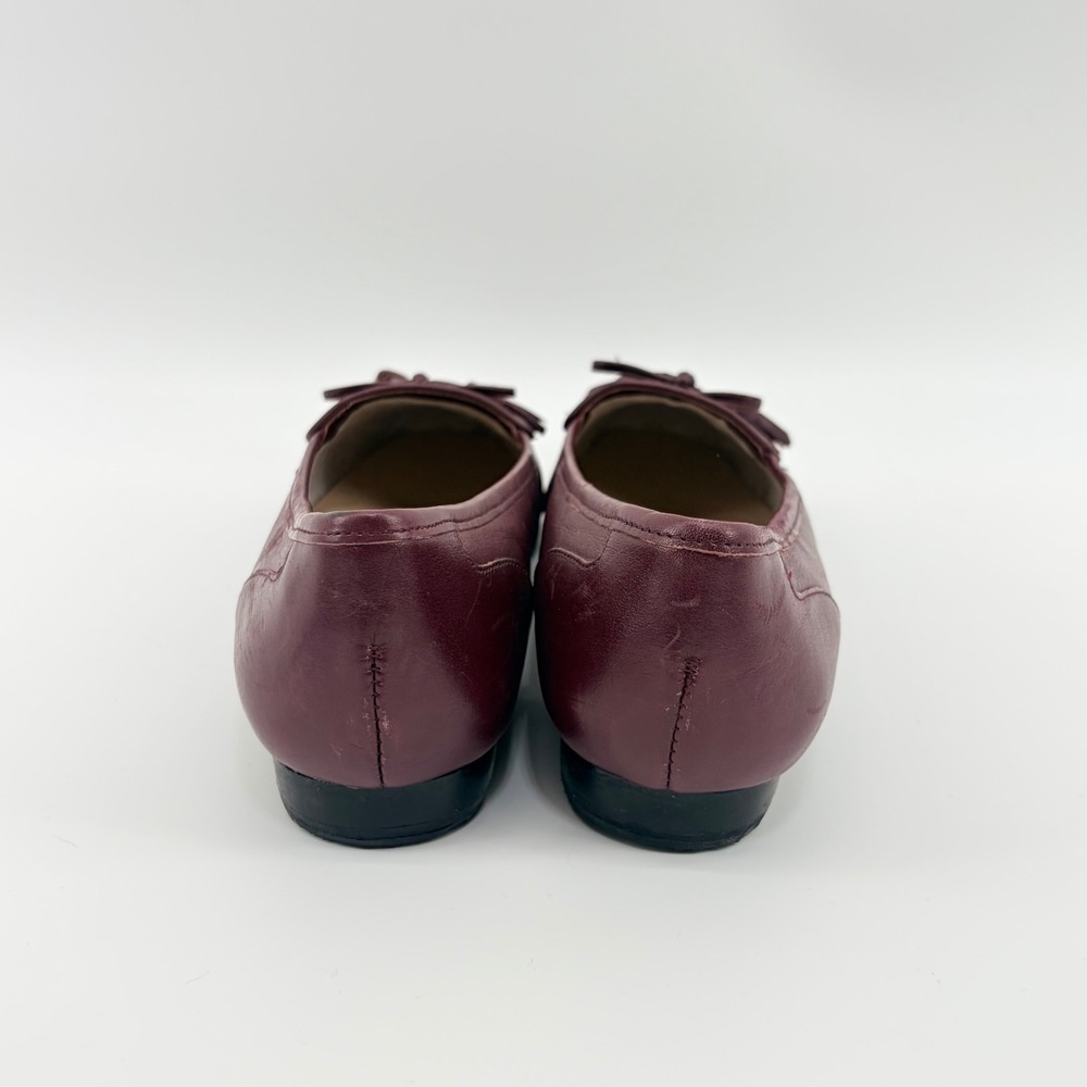 Enzo Angiolini EALIZZIA Burgundy Quilted Leather Tassel Loafers 8M Classic Mod - Picture 5 of 14